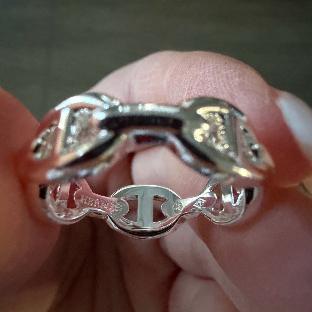 Sterling Silver Linked Chain Ring - Silver - image 1